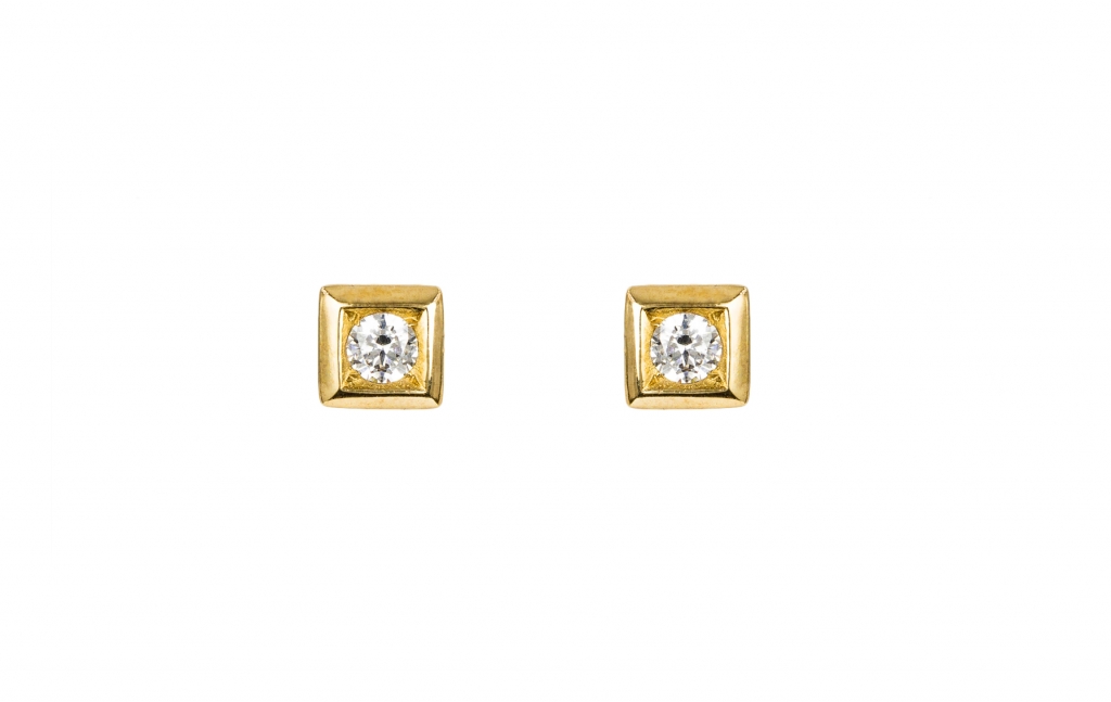 Brincos em ouro amarelo com zircónias